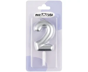 Lumânare pentru sărbători meshu cifra "2" 6cm (ms_59716) Thumbnail 1
