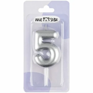 Lumânare pentru sărbatori meshu cifra "5" 6cm (ms_59778) Thumbnail 1