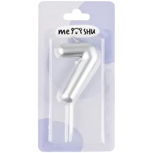 Lumânare pentru sărbători meshu cifra "7" 6cm (ms_59815)