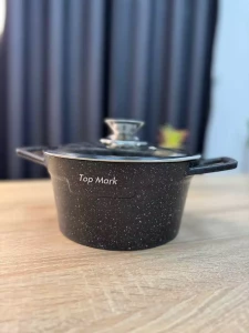 КАСТРЮЛЯ С МРАМОРНЫМ ПОКРЫТИЕМ С КРЫШКОЙ, 24 СМ