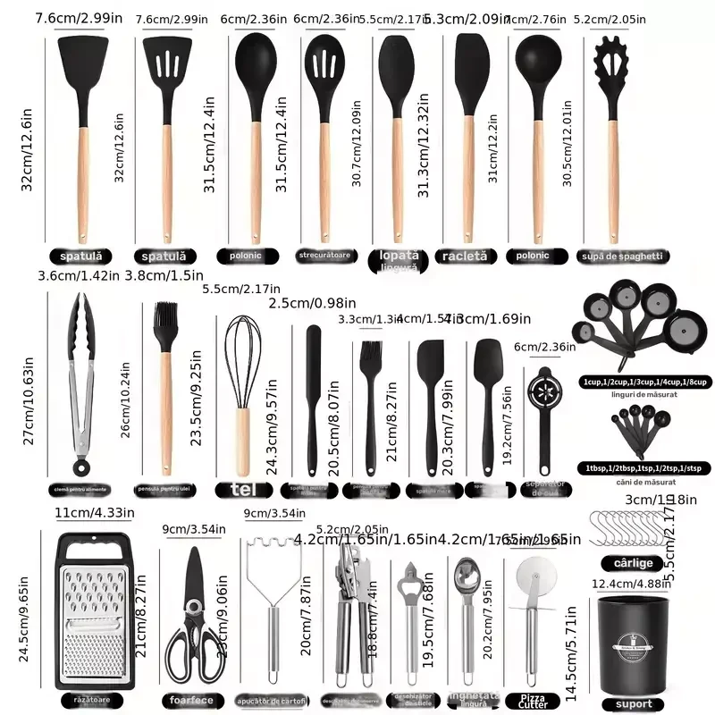 Set 44 piese ustensile de bucatarie din silicon (kubk) 6