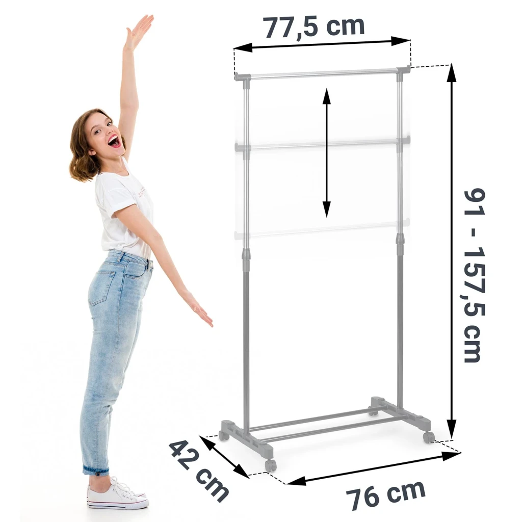 Suport umerase pentru haine massido ms-860 157 x 77 cm, negru-argintiu, 686000 3