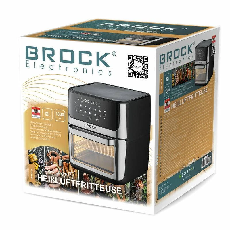 Аэрогриль brock da 1000 bk, 12 л, 1800 вт, led-дисплей. 2
