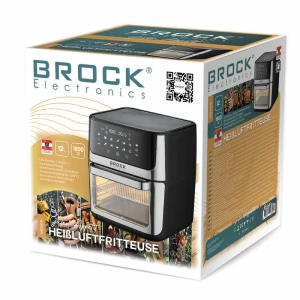 Hot air oven-fryer BROCK DA 1000 BK, 12L, 1800W,  LED display. Glass door. Internal lighting. temperature 40 – 200 °C. Auto shut-off. Overheating prot