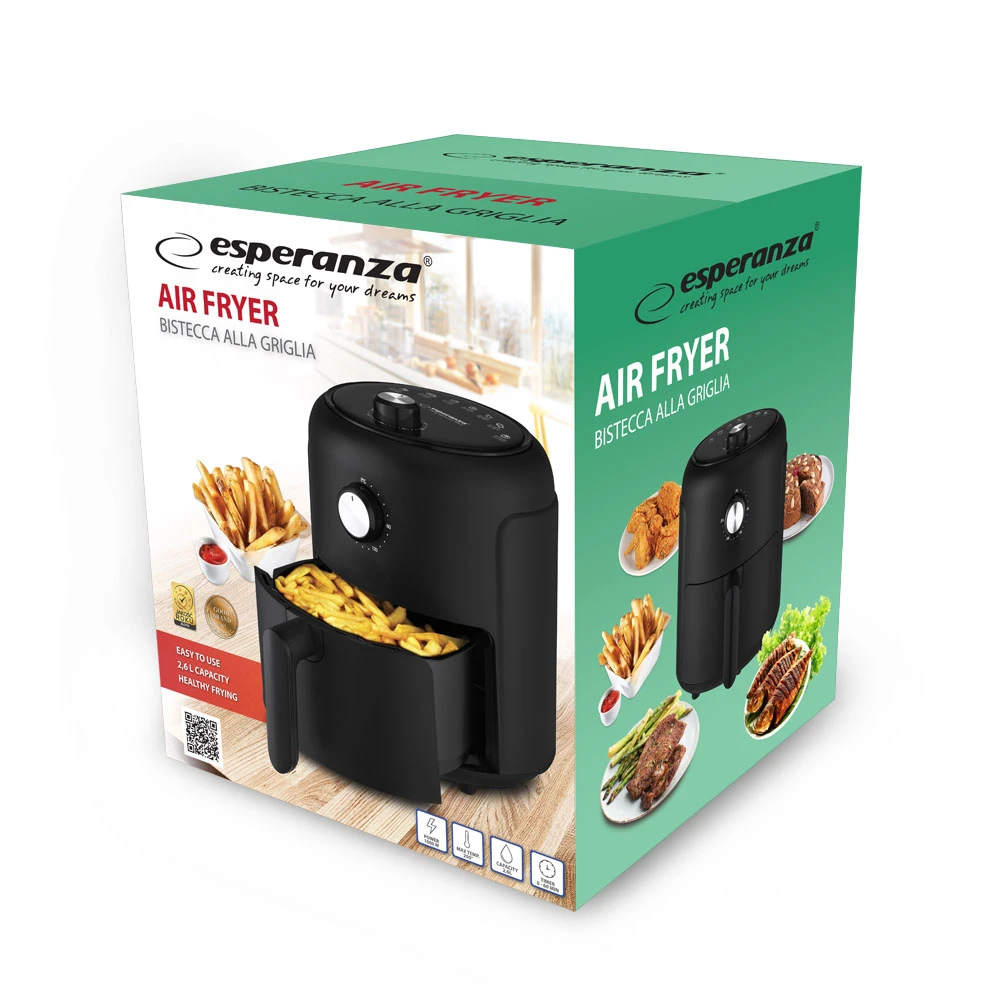 Air fryer esperanza bistecca alla griglia eka001, 2.6l, 1000w 5
