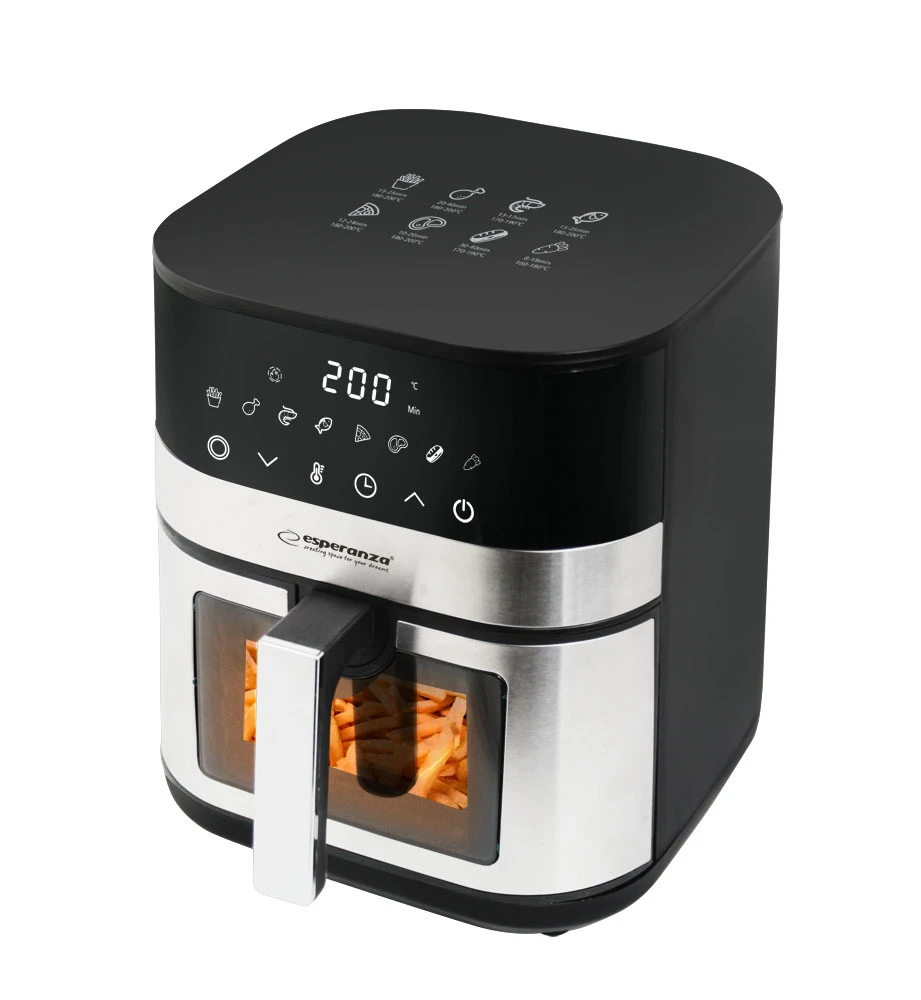 Air fryer esperanza pesce alla griglia eka003, 5l, 1400w 6