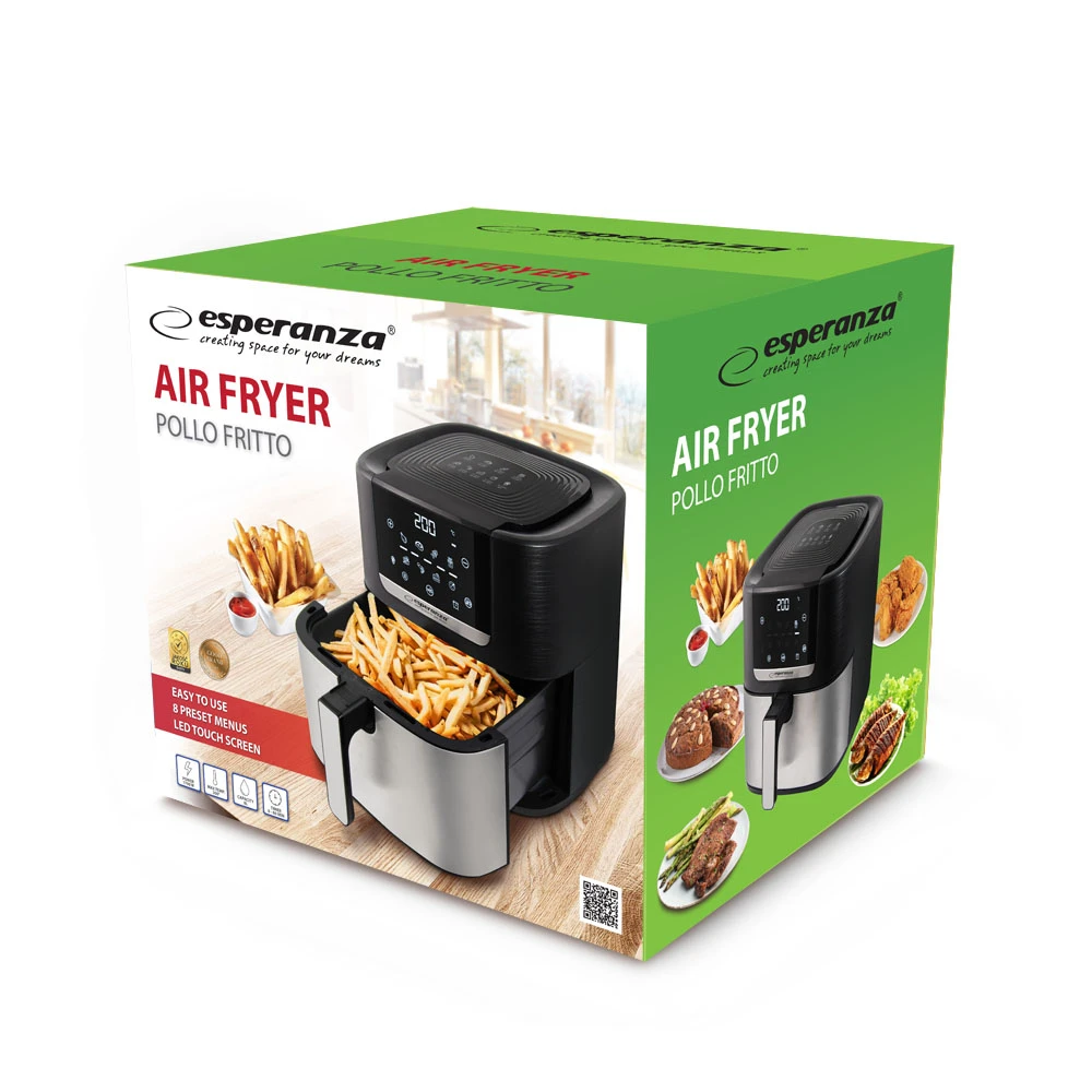 Air fryer esperanza pollo fritto eka004, 8l, 1700w 4