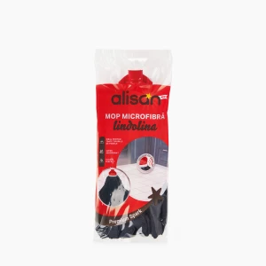 Rezerva Mop Microfibra 200 gr Lindolina Negru Protectie caucicata impotriva Zgarieturilor