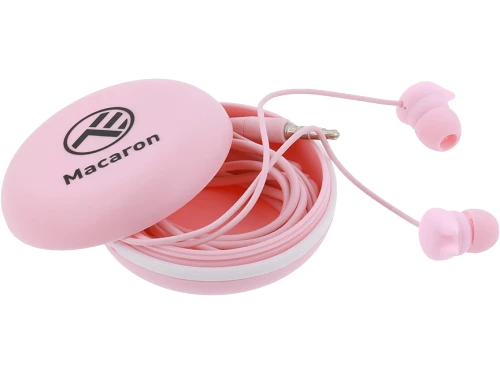 Casti in-ear, macaron, with mic, wired, jack 3.5 mm,16 ohm, 20hz, 1.2 m, silicone, tellur pink  tll162122 2