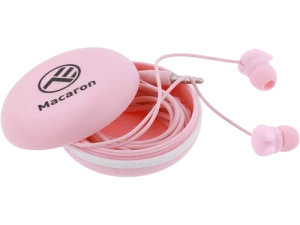 Casti in-ear, Macaron, with mic, wired, Jack 3.5 mm,16 ohm, 20Hz, 1.2 m, silicone, Tellur Pink  TLL162122