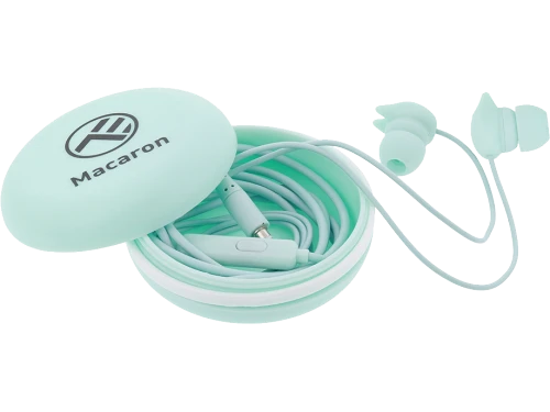 Casti in-ear, macaron, with mic, wired, jack 3.5 mm,16 ohm, 20hz, 1.2 m, silicone, tellur blue  tll162132 3