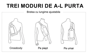 Rucsac sling iggy, polyester,1 bretea, 1 compartiment principal, 2 compartimente frontale, 32x16x6.9cm, mufa usb incarcare+cablu, gri,"igsl-sling-gy" Thumbnail 4