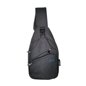 Rucsac sling iggy, polyester,1 bretea, 1 compartiment principal, 2 compartimente frontale, 32x16x6.9cm, mufa usb incarcare+cablu, gri,"igsl-sling-gy" Thumbnail 6