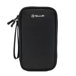 Geanta Tellur pentru organizare cabluri si accesorii, 21x12.5x6cm,poliester, negru, TLL193011