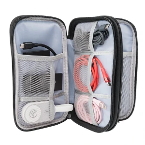 Geanta tellur pentru organizare cabluri si accesorii, 21x12.5x6cm,poliester, negru, tll193011 Thumbnail 2