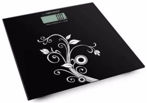 Bath Scale Esperanza YOGA EBS003 Black, Equipped with four high precision Strain Gauge sensors, Capacity 180kg /396LB, Division 100 g/0.2LB, Power sav