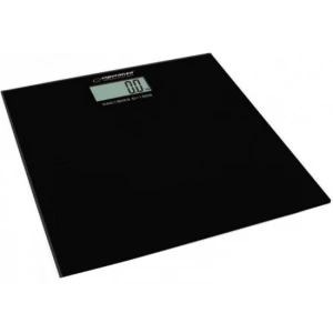 Bath Scale Esperanza AEROBIC EBS002K Black, Equipped with four high precision Strain Gauge sensors, Capacity 180kg /396LB, Division 100 g/0.2LB, Power