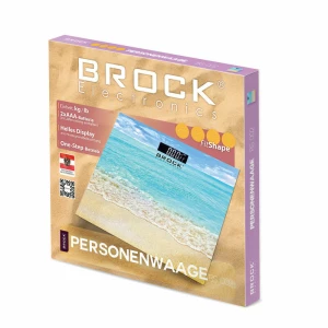 Bath Scale BROCK BS 002 Max weight: 180kg. Unit: kg/lb. Power: 2xAAA battery (included). bright backlight Display. one step operation. Auto shut off f