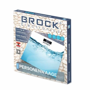 Bath Scale BROCK BS 005 Max weight: 180kg. Unit: kg/lb. Power: 2xAAA battery (included). bright backlight Display. one step operation. Auto shut off f