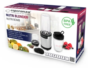 Table blender esperanza nutri bomb ekm030, 900w, 9 in 1, 1 * main unit, 1 * 800 ml blending jar, 1 * 500 ml blending jar, 1 * 350 ml grading jar, 1 * Thumbnail 3