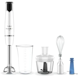 Hand blender tefal hb944138 infiny force ultimate 1000w power output, mixing bowl 0.8l, chopper bowl 0.5l, foot stainless steel, 1 speed levels, white