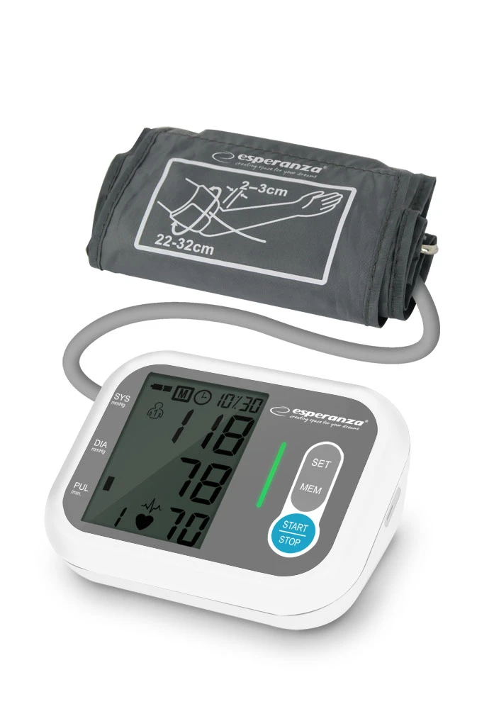 Blood pressure arm esperanza stamina ecb005,  measurement of the systolic (sys) and diastolic (dia) blood pressure and pulse (p), detection of cardiac 6