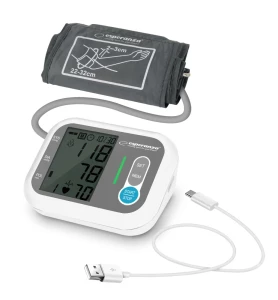 Blood Pressure Arm Esperanza STAMINA ECB005,  Measurement of the systolic (SYS) and diastolic (DIA) blood pressure and pulse (P), Detection of cardiac