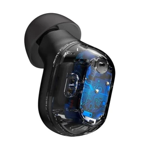 Baseus encok true wireless earphones, black, bt5.0, playback 5h (70% vol), with case 25h, charging time 1.5hr, type-c,  ngtw240001