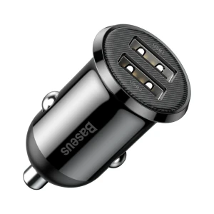 Usb car charger - baseus grain pro, 2xusb (u + u), 5v/4.8a, black  ccallp-01 Thumbnail 4