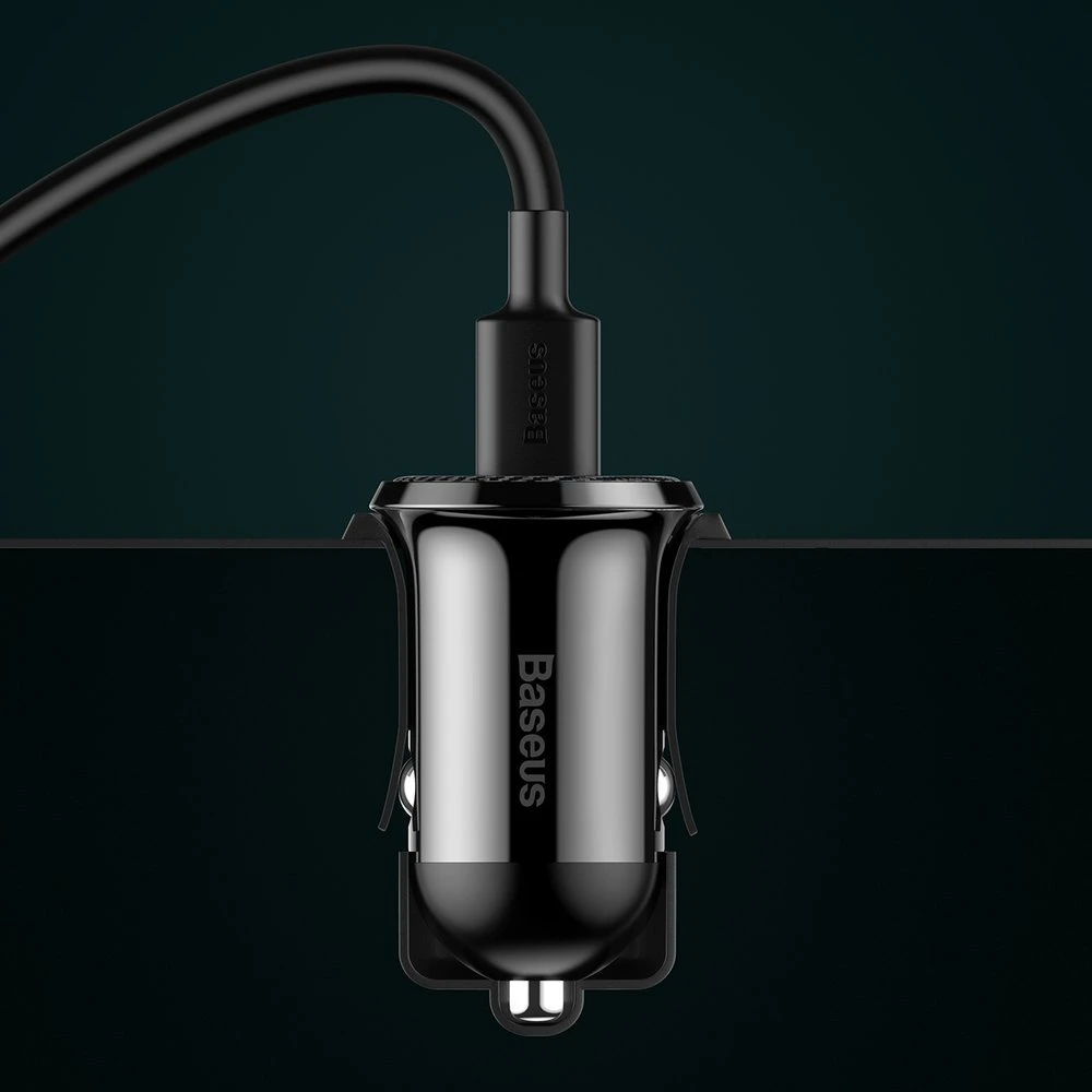 Usb car charger - baseus grain pro, 2xusb (u + u), 5v/4.8a, black  ccallp-01 3
