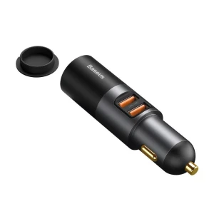 USB Car Charger - Baseus Share Together, 2xUSB (U + U + Lighter), 120W, Gray  CCBT-D0G