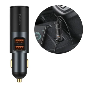 Usb car charger - baseus share together, 2xusb (u + u + lighter), 120w, gray  ccbt-d0g Thumbnail 4