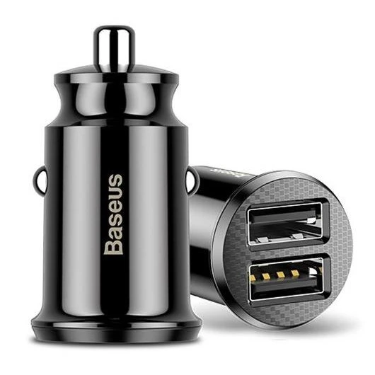 Incarcator auto baseus ccall-ml01, grain mini, 2xusb-a, 3.1a, negru 2