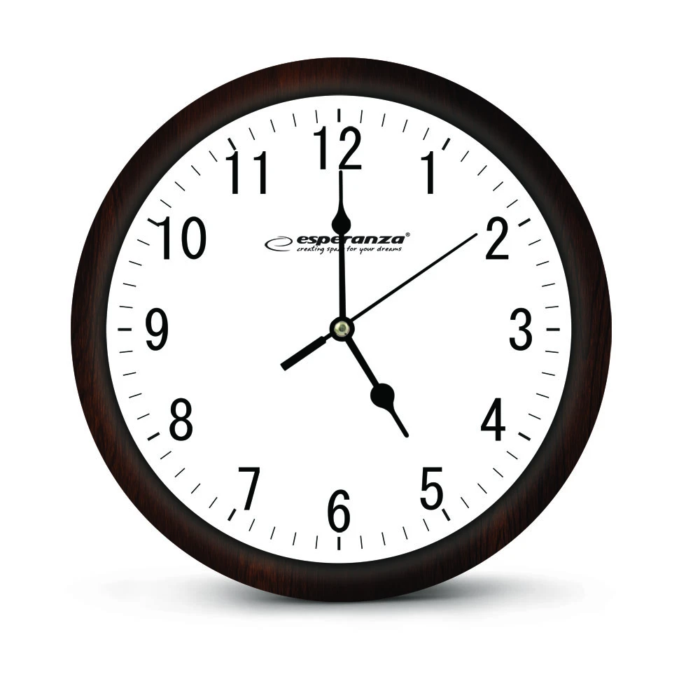Clock wall esperanza los angeles  ehc015w white,  30 cm, plastic frame, quiet movement, hook for easy installation, power: 1x aa battery (not included 2