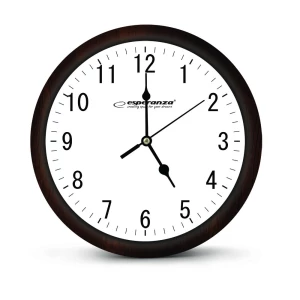 Clock Wall Esperanza LOS ANGELES  EHC015W White,  30 cm, plastic frame, Quiet movement, hook for easy installation, Power: 1x AA battery (not included