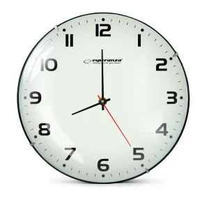 Clock wall esperanza san francisco  ehc018f white,  30 cm, plastic frame, quiet movement, hook for easy installation, power: 1x aa battery (not includ