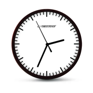 Clock Wall Esperanza BUDAPEST  EHC010W White,  20 cm, plastic frame, Quiet movement, hook for easy installation, Power: 1x AA battery (not included)