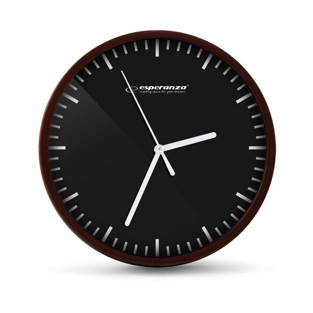 Clock wall esperanza budapest  ehc010k black,  20 cm, plastic frame, quiet movement, hook for easy installation, power: 1x aa battery (not included) 3