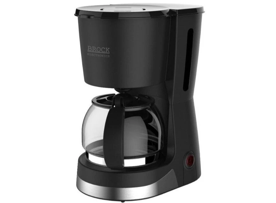 Coffee maker brock cm 1501 ss,  1.5l, 1080w, water level mark, non-drip valve, removable filter, hot plate with automatic switch-off, on/off switch 3