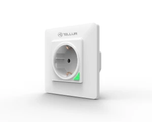 Priza WiFi perete, Schuko, 3000W, 16A, Tellur White  TLL331321, compatibil Amazon Alexa, Google Assistance