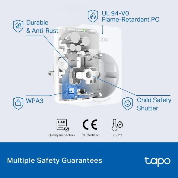 Tp-link tapo smart plug mini, matter compatible, compatible with alexa, google home & samsung smartthings, energy monitoring, 15a, ul certified, 2.4g 5