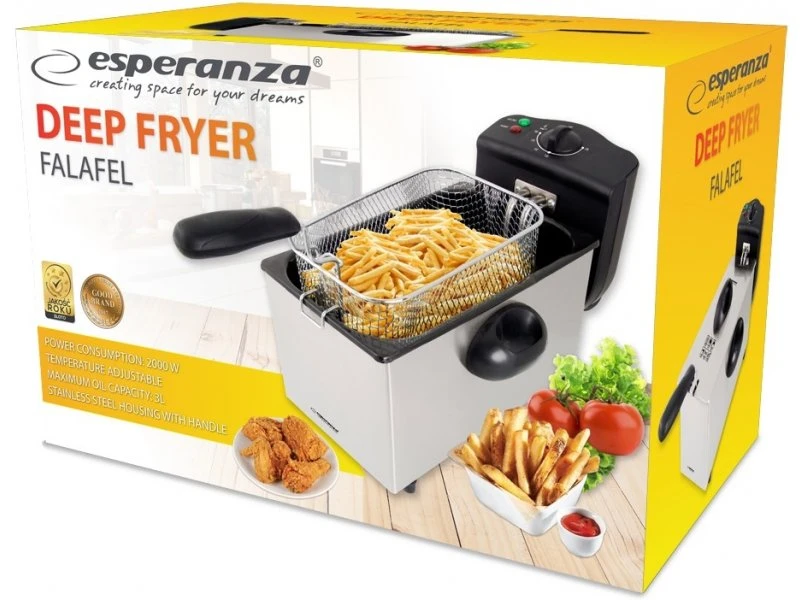 Deep fryer esperanza spring falafel ekg010, power 1600w, capacity: 3 l 2
