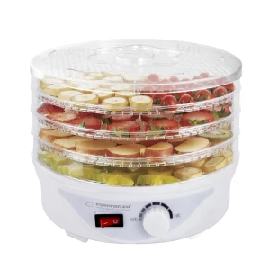 Dehydrator Esperanza DELICATESSE EKD003, 4 transparent trays, Strong power 250W