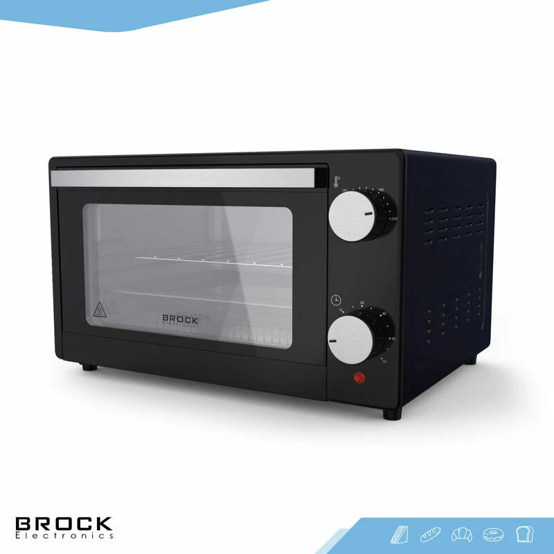 Electric oven brock to 9001 b 9l, 650w, 2 quartz heating tubes, double glass, temperature: 100°c - 230°c, acc: (baking tray, tray, handle) 5
