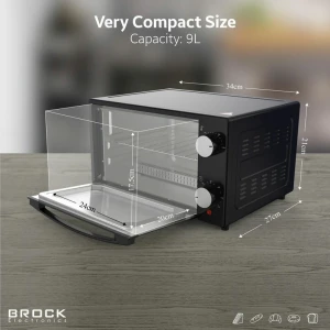 Electric oven brock to 9001 b 9l, 650w, 2 quartz heating tubes, double glass, temperature: 100°c - 230°c, acc: (baking tray, tray, handle) Thumbnail 6