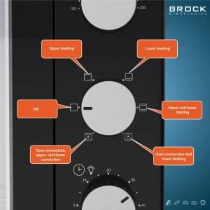 Electric oven brock to 3001 bk, black 30l, 1600w, convection function, double glass, temperature: 100°c - 230°c, heating functions: off / heating from Thumbnail 8