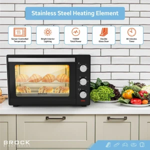 Electric oven brock to 3001 bk, black 30l, 1600w, convection function, double glass, temperature: 100°c - 230°c, heating functions: off / heating from Thumbnail 11
