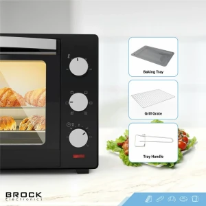 Electric oven brock to 3001 bk, black 30l, 1600w, convection function, double glass, temperature: 100°c - 230°c, heating functions: off / heating from Thumbnail 9
