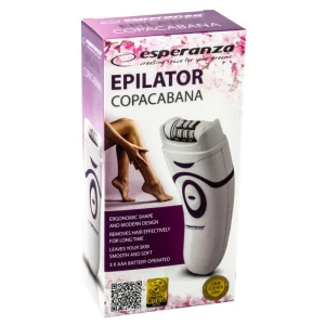Epilator esperanza copacabana ebd002b white, detachable head - can be washed under running water 2 speed levels depilation, power supply: batteries 3