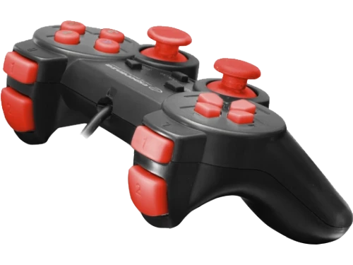 Gamepad esperanza warrior egg102r  black/red, vibration game pad, 15 buttons, 2 sticks, ergonomic design, 2 modes (analog and digital), soft sweat-res 2